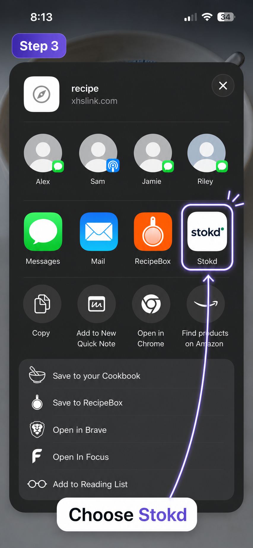 Stokd opening with the shared Rednote post ready to import